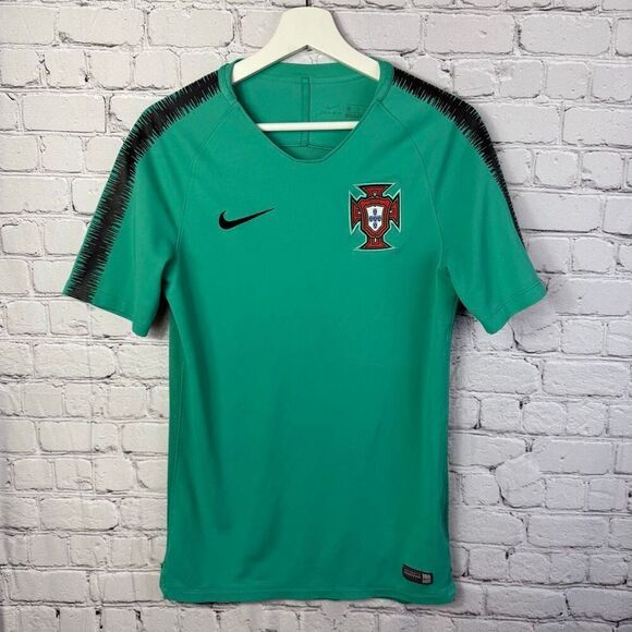 Nike Portugal 2018 Squad Jersey Kinetic Green Black Mens Size Small D - Picture 2 of 7